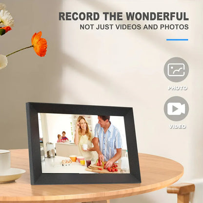 WiFi Digital Picture Frame HD Touchscreen Display, Tabletop or Wall Mountable