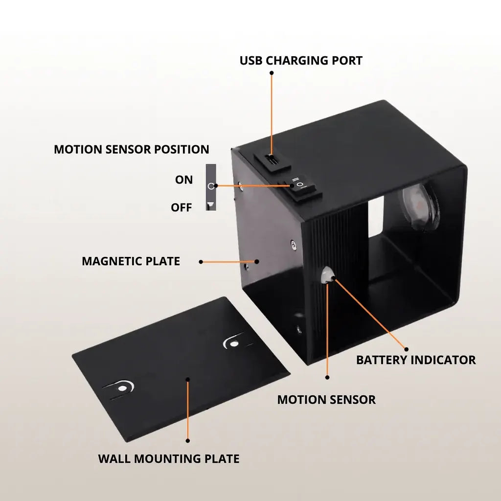 Wireless LED Wall Light with Adjustable Beam Angle